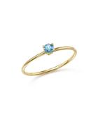 Zoe Chicco 14k Yellow Gold Stacking Ring With Aquamarine Stacking Ring - 100% Exclusive