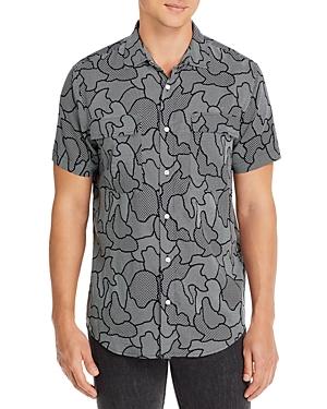 Karl Lagerfeld Paris Cloud Print Regular Fit Short Sleeve Shirt
