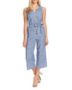 Vince Camuto Striped Belted Jumpsuit