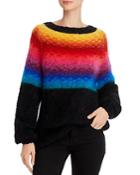 Rose Carmine Rainbow-colorblocked Sweater