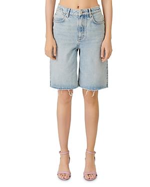 Maje Iperle Oversized Denim Bermuda Shorts
