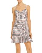Parker Risa Sleeveless Striped Twist-front Dress
