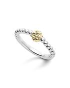 Lagos 18k Gold And Sterling Silver Caviar Ball Stacking Ring