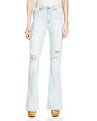 Paige Bell Canyon Distressed Flared Jeans In Lainey Destructed