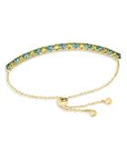 Bloomingdale's Peridot & Swiss Blue Topaz Bolo Bracelet In 14k Yellow Gold - 100% Exclusive
