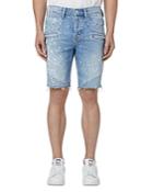 Hudson Blinder V.2 Slim Fit Denim Biker Shorts In Indigo Spray