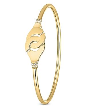 Dinh Van 18k Yellow Gold Menottes Diamond Bangle Bracelet