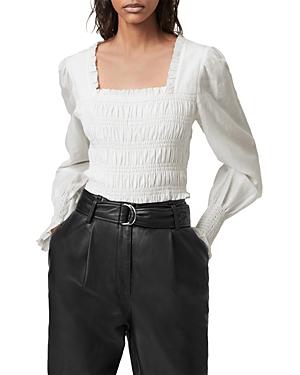 Allsaints Livi Smocked Puff Sleeve Top
