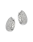 Bloomingdale's Champagne Diamond Tapered Hoop Earrings In 14k White Gold, 0.85 Ct. T.w. - 100% Exclusive