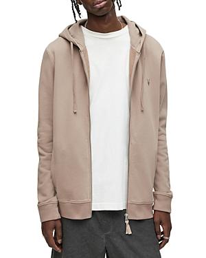 Allsaints Raven Cotton Embroidered Logo Regular Fit Full Zip Hoodie
