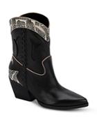 Dolce Vita Women's Loral Pointed Toe Mid Heel Leather Booties