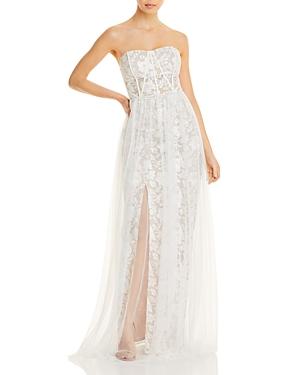 Adian By Aidan Mattox Strapless Embroidered Gown