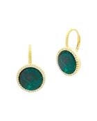 Freida Rothman Harmony Round Stone Drop Earrings In 14k Gold-plated Sterling Silver