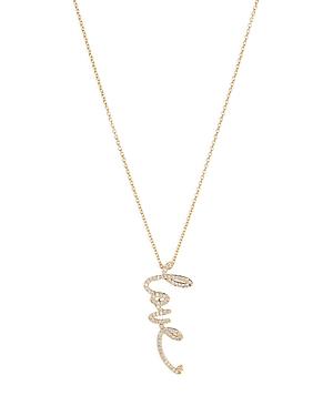 Nadri Cirque Pave Love Pendant Necklace In 18k Gold Plated, 15-18