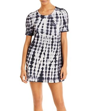 Aqua Tie Dyed Puff Sleeve French Terry Dress - 100% Exclusive