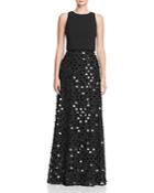 Aidan Mattox Sequin Skirt Gown