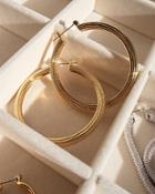 Luv Aj Cher Extra Large Ridged Hoop Earrings In Gold Tone