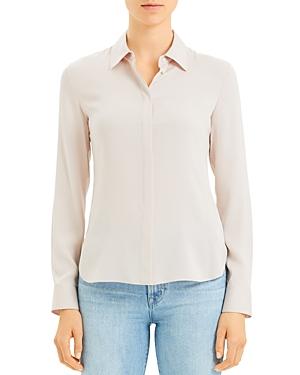 Theory Silk-stretch Classic Fitted Button-down Shirt