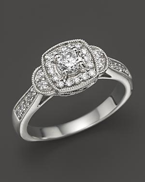 Diamond Ring In 14k White Gold, .50 Ct. T.w.