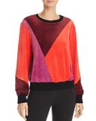 Splendid X Margherita Velluto Color-block Velour Sweatshirt