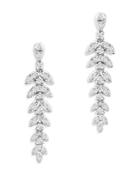 Bloomingdale's Diamond Leaf Drop Earrings In 14k White Gold, 0.50 Ct. T.w. - 100% Exclusive