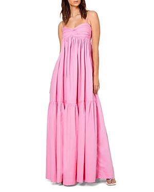 S/w/f Cotton Sweetheart Neckline Tiered Maxi Dress