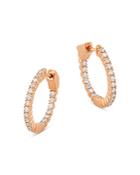 Bloomingdale's Diamond Inside Out Huggie Hoop Earrings In 14k Rose Gold, 0.50 Ct. T.w. - 100% Exclusive
