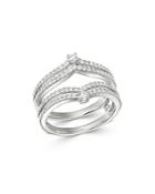 Bloomingdale's Diamond Chevron Ring Guard In 14k White Gold, 0.60 Ct. T.w. - 100% Exclusive