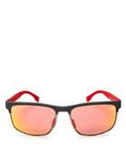 Hugo Boss Carbon Mirrored Polarized Rectangle Sunglasses, 58mm