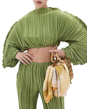 Cult Gaia Mala Pleated Crop Top