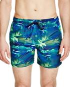 Sundek Elastic Waist Palm Print Swim Shorts