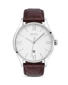 Hugo By Hugo Boss Governor Brown Croc-embossed Leather Watch, 44mm