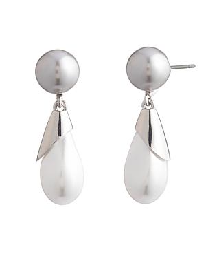 Carolee Double Drop Simulated Baroque Pearl Earrings