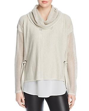 Design History Cowl-neck Open-knit Sweater