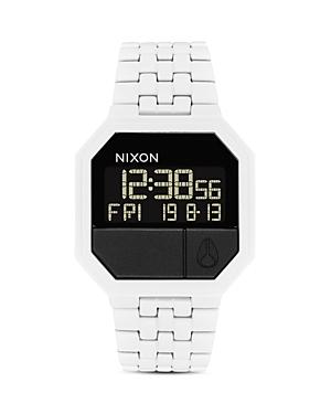 Nixon Re-run White Link Bracelet Watch, 38.5mm X 38.5mm