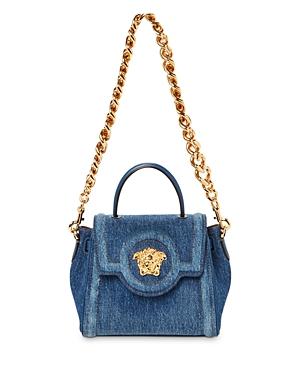 Versace La Medusa Denim Top Handle Bag