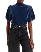 Free People Claudia Puff Sleeve Velvet Top