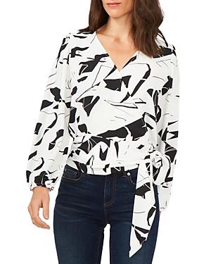 Vince Camuto Printed Faux-wrap Top