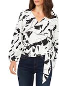 Vince Camuto Printed Faux-wrap Top