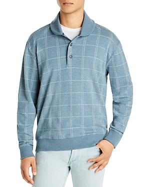 Vince Slim Fit Brushed Windowpane Henley