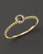 Lagos 18k Gold And Round Blue Sapphire Stackable Ring