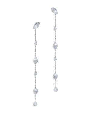Harakh Colorless Diamond Drop Earrings In 18k White Gold, 0.75 Ct. T.w.