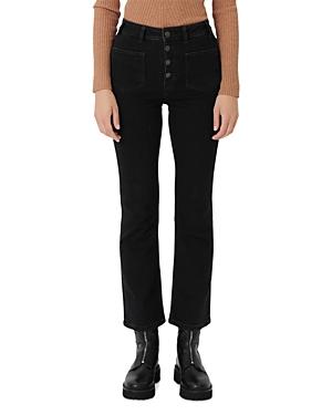 Maje Passion High-waisted Black Jeans With Button Fly