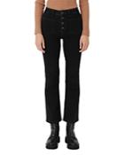 Maje Passion High-waisted Black Jeans With Button Fly
