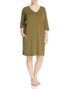 Eileen Fisher Plus Organic Cotton V-neck Dress