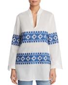 Tory Burch Stephanie Embroidered Tunic Top