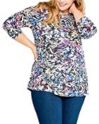 Nic+zoe Plus Doodle Camo Tee