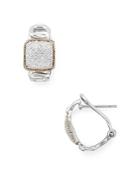 Bloomingdale's Marc & Marcella Diamond Twist Detail Square Earrings In Sterling Silver & Rose Gold-plated Sterling Silver, 0.24 Ct. T.w. - 100% Exclusive