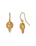 Gurhan 24k Yellow Gold Amulet Diamond Drop Earrings