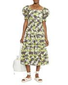 Ted Baker Puff Sleeve Tiered Midi Dress
